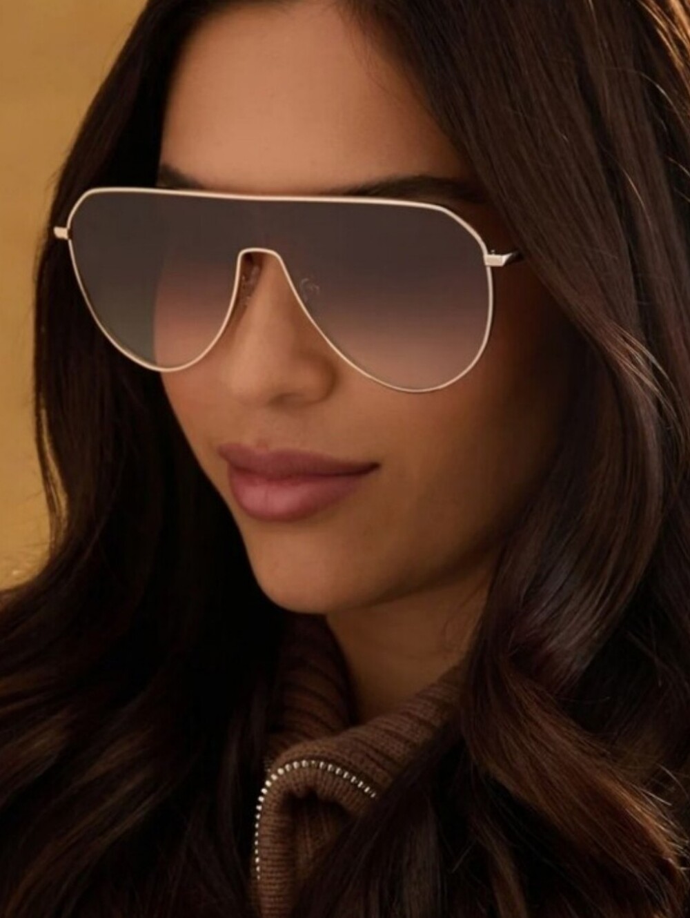Diff Dash Shield Gold with Brown Gradient Lenses (Nwot)